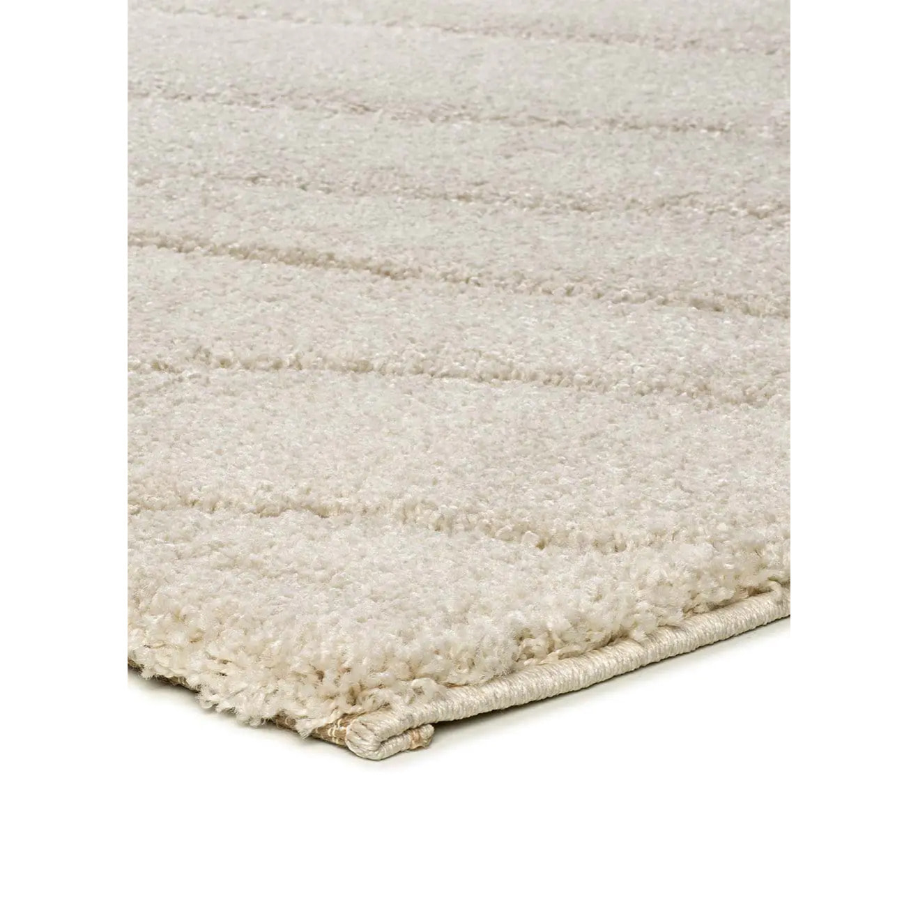 MOLIER Alfombra shaggy con formas abstractas en blanco, varias medidas disponibles.