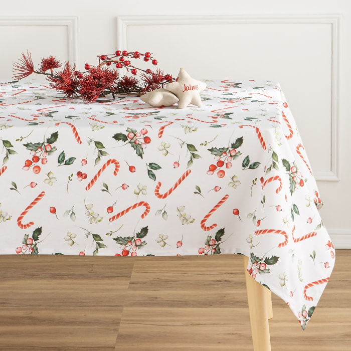 Nappe nöel anti-tâches 100% coton SWEET ROUGE