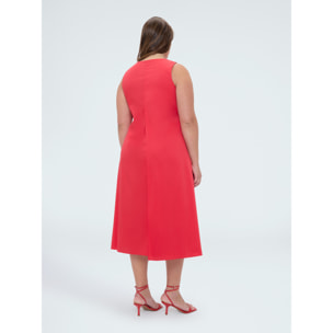 Fiorella Rubino - Vestito Free linea ad A in cotone - Rosso
