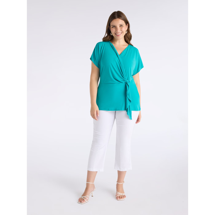 Fiorella Rubino - Camiseta cruzada - Green Water