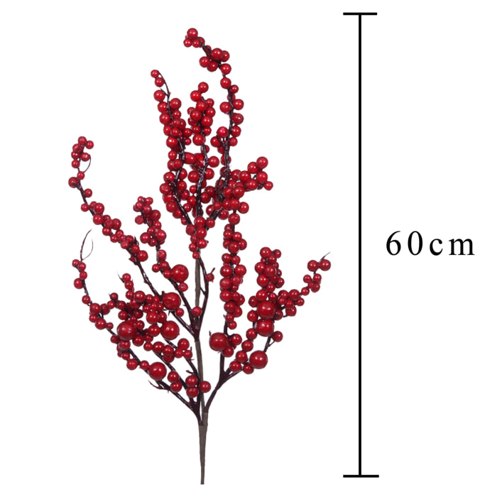 Ilex. Altezza 60 Cm - Pezzi 6 - 5X60X5cm - Colore: Rosso - Bianchi Dino - Articoli Natalizi