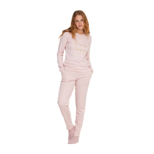 Pigiama donna champ in caldo cotone con collo due bottoni Noidinotte