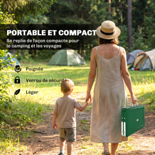 Mini barbecue à charbon portable pliable valise vert