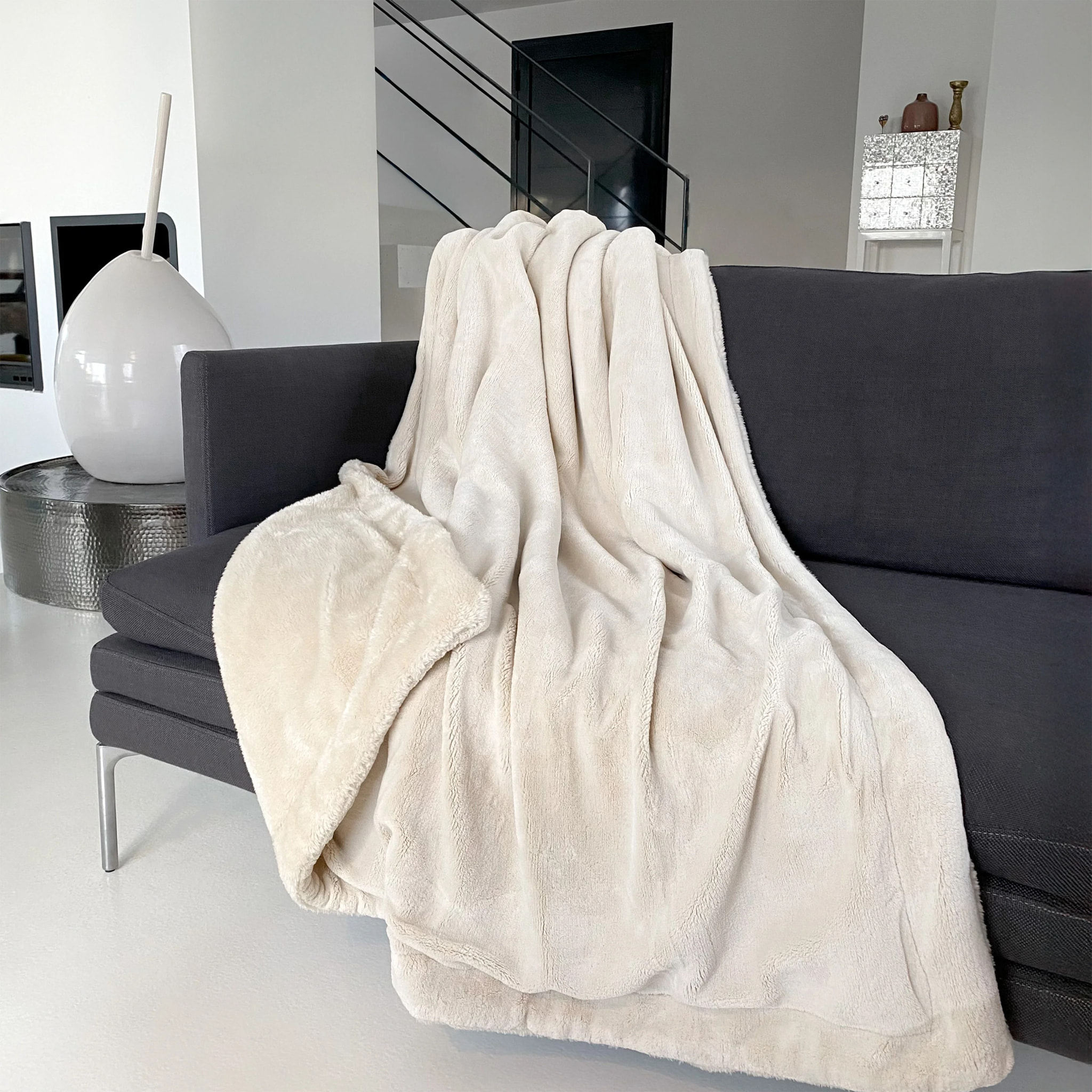 Plaid polaire - Cozy Beige Clair - 760g/m²