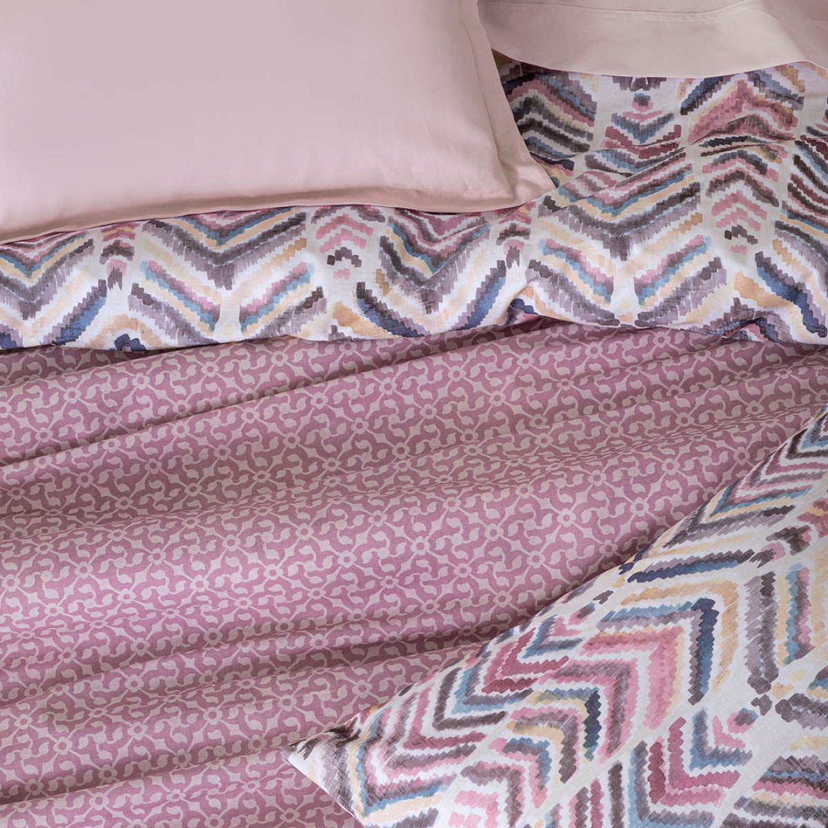 Funda nórdica reversible 100% algodón percal ZEYA malva - varias medidas disponibles -