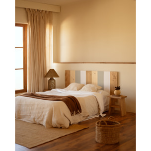 Cabecero de madera maciza combinado en diferentes tonos y de varias medidas