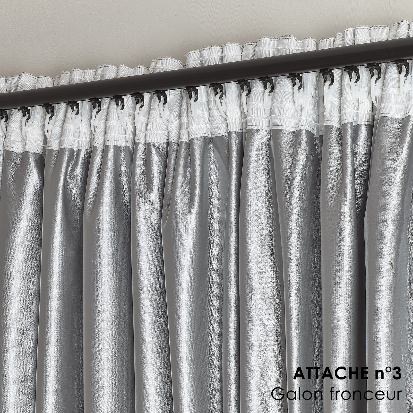 Rideau thermique et occultant accroche 3-en-1 LUZ - Marron Brun