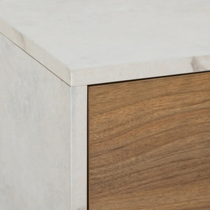 Meuble de salle de bain Come 4 tiroirs bois et effet marbre