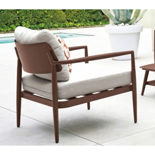 Salon de jardin en aluminium - 5 places - terracotta brun - NAÏROBI