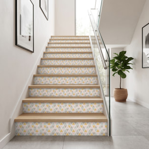 Stickers adhésifs escalier carrelages | Sticker Autocollant contremarche Carreaux de ciment carrelages adhésif - ADABYR