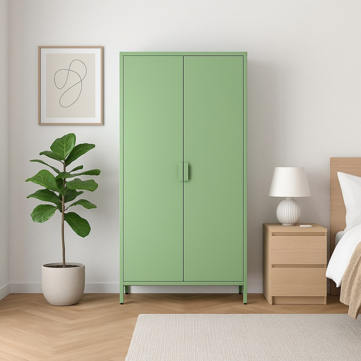 Armadio in metallo 2 ante 80x40x170h cm verde salvia - Pop