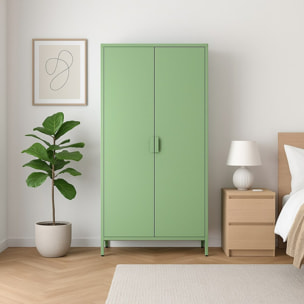 Armadio in metallo 2 ante 80x40x170h cm verde salvia - Pop