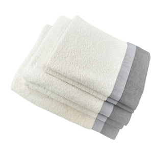Set Spugna VARAZZE 5 Pezzi: 2 Viso+2 Ospite + 1 Telo Bagno - 450 gr/m² - 100% Puro Cotone