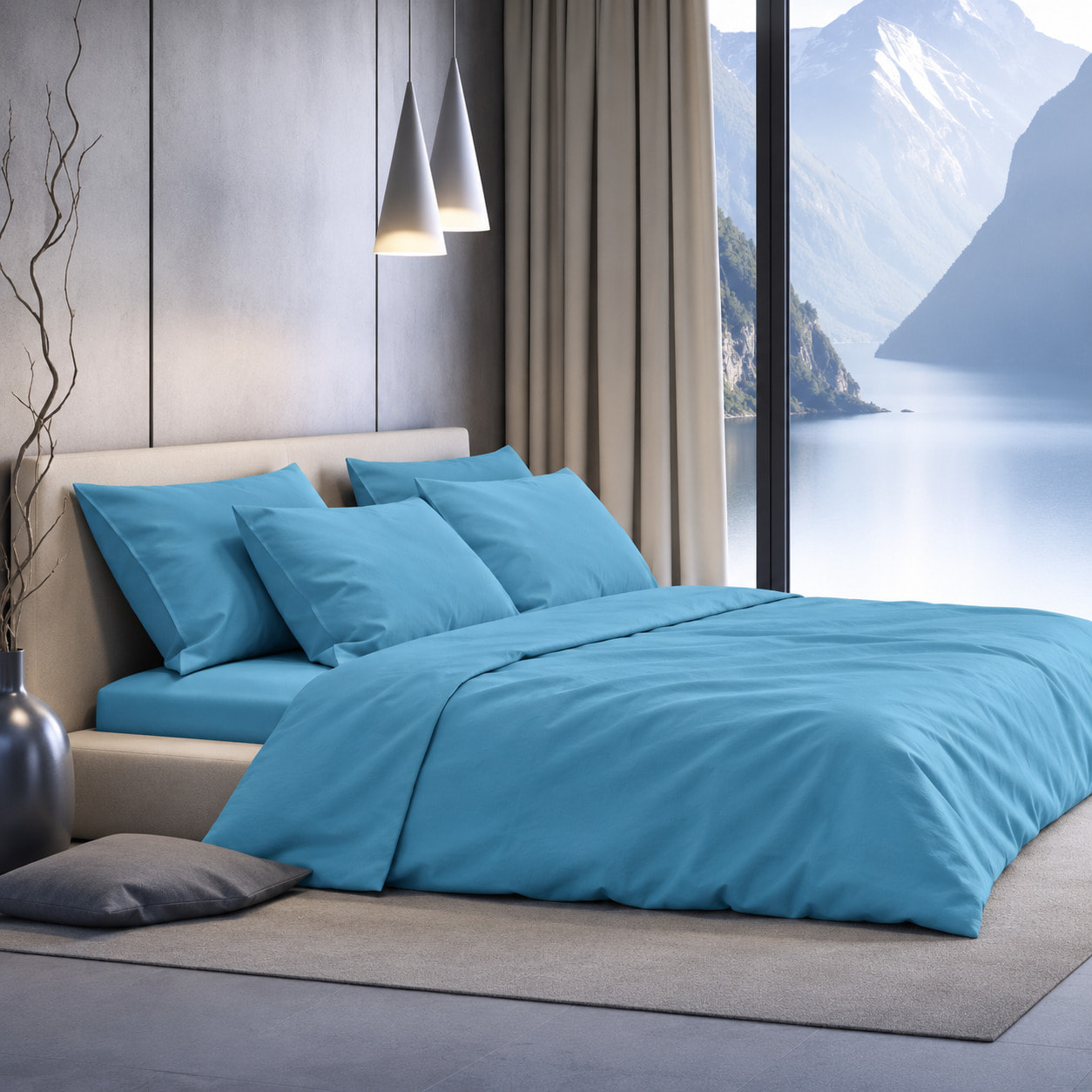 SARTORIALE Completo letto Elegance Tinta Unita in Percalle