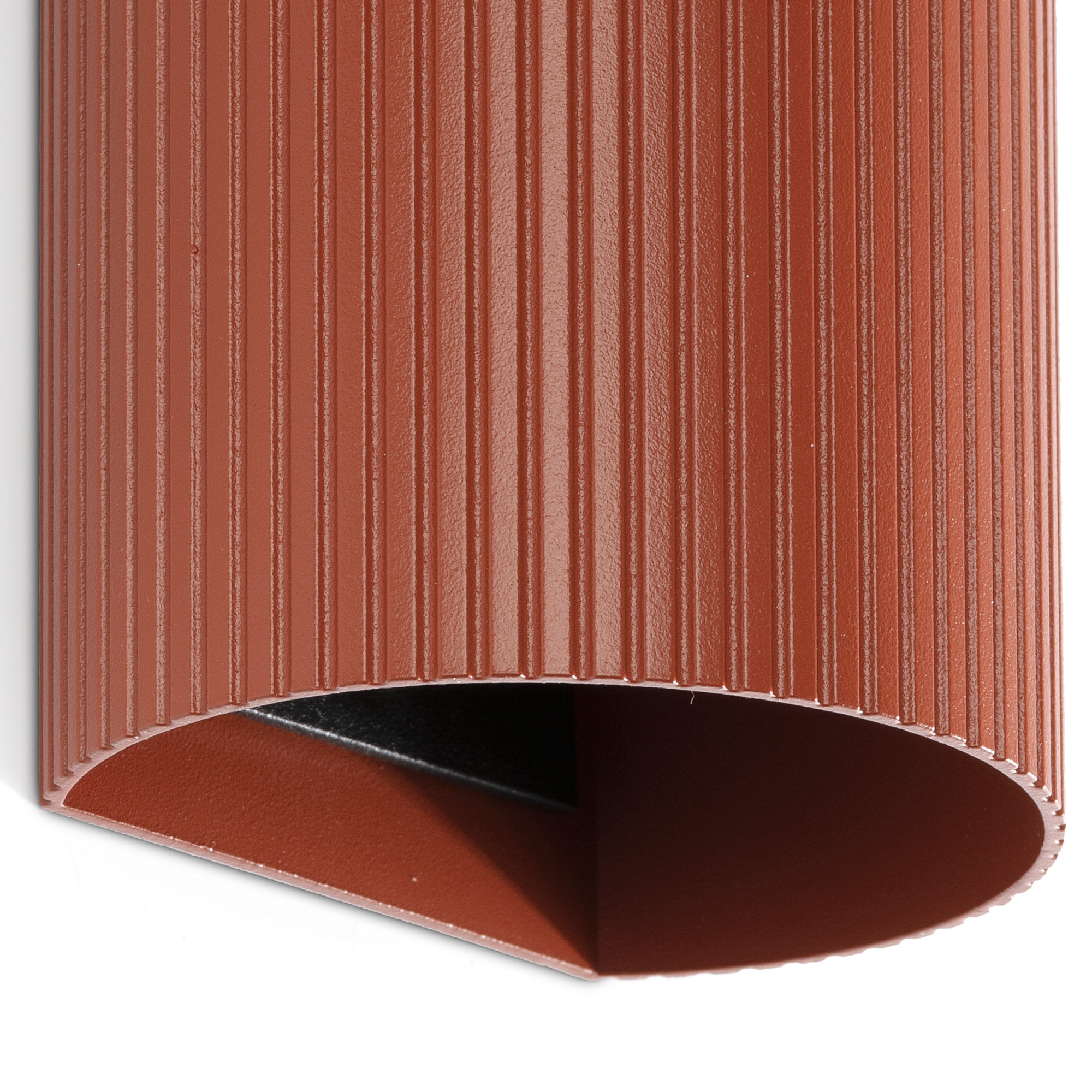 SOLE 2L Lampada da parete rotondo terracotta scanalata