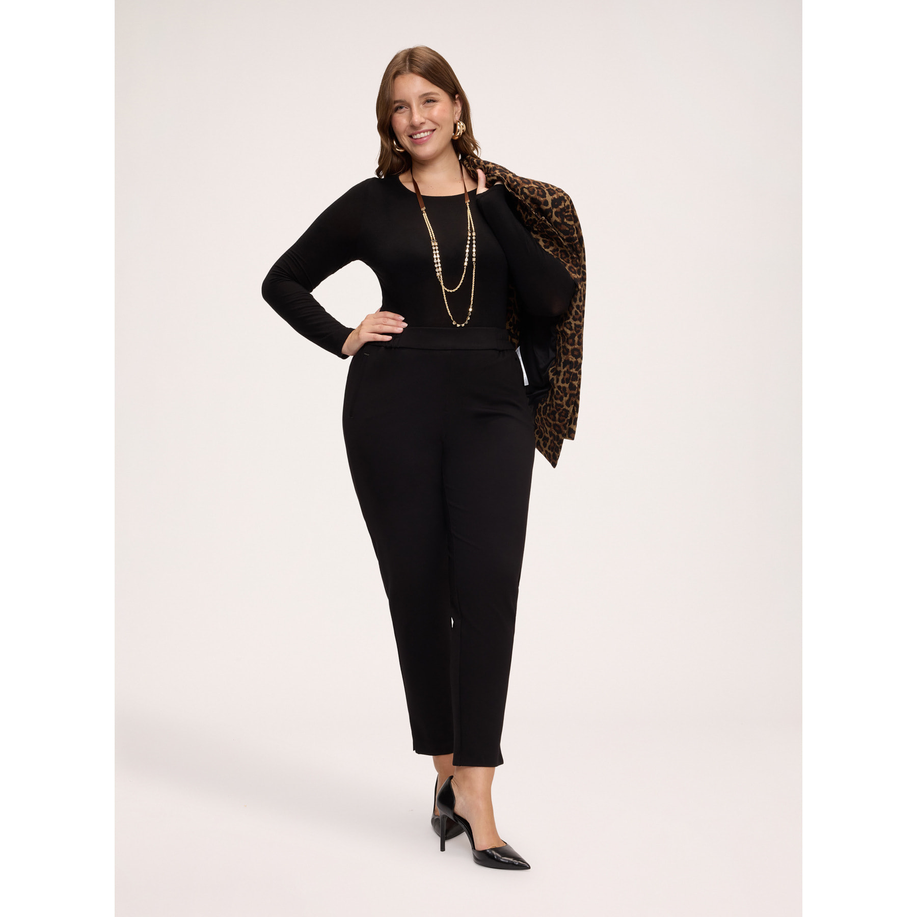 Fiorella Rubino - Maglia second skin in misto cashmere - Nero