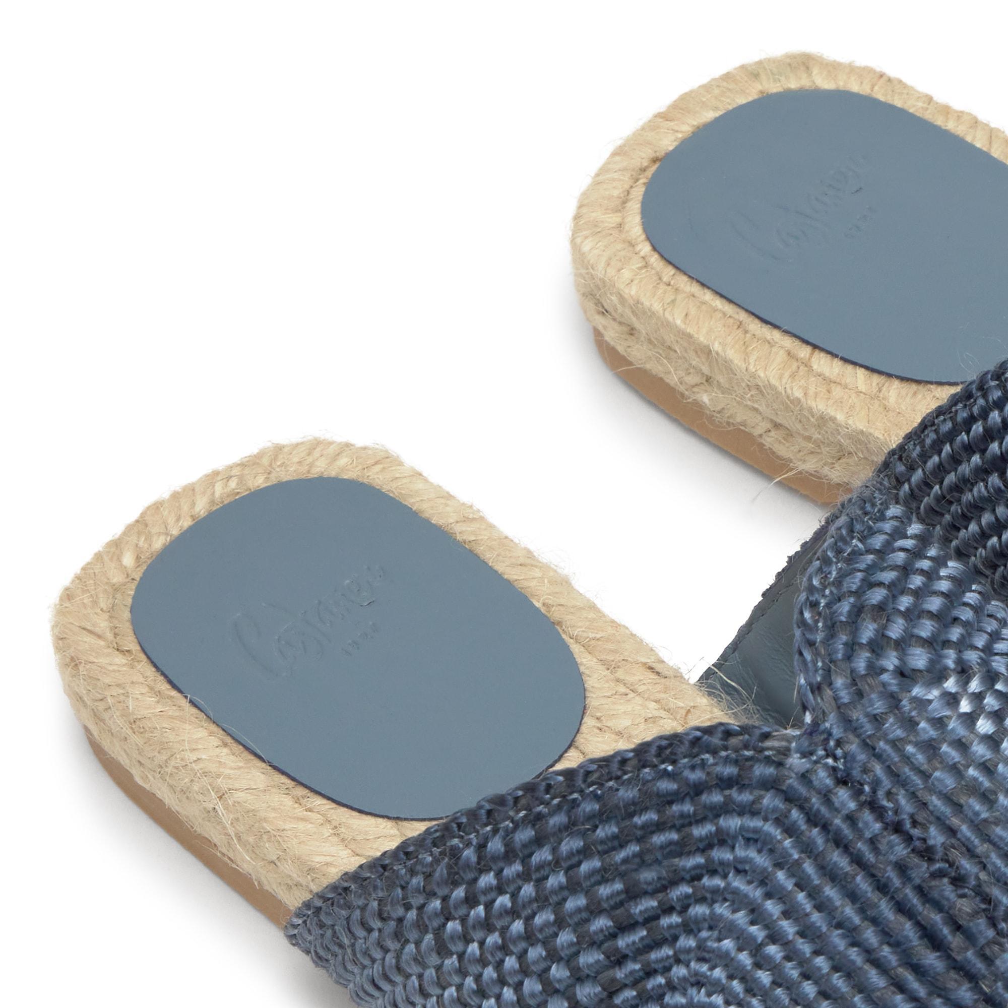 Sandalia plana Pura en rayón y lino trenzados con suela de yute cosida