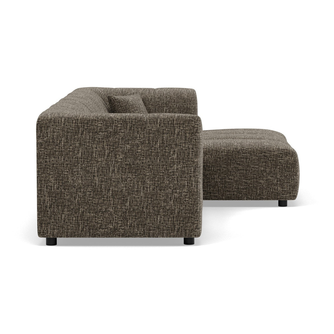 Curtis - canapé d'angle droit 4 places avec accoudoir en tissu texturé - Vert Olive