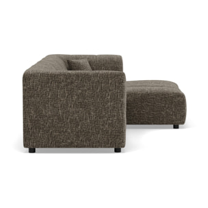 Curtis - canapé d'angle droit 4 places avec accoudoir en tissu texturé - Vert Olive