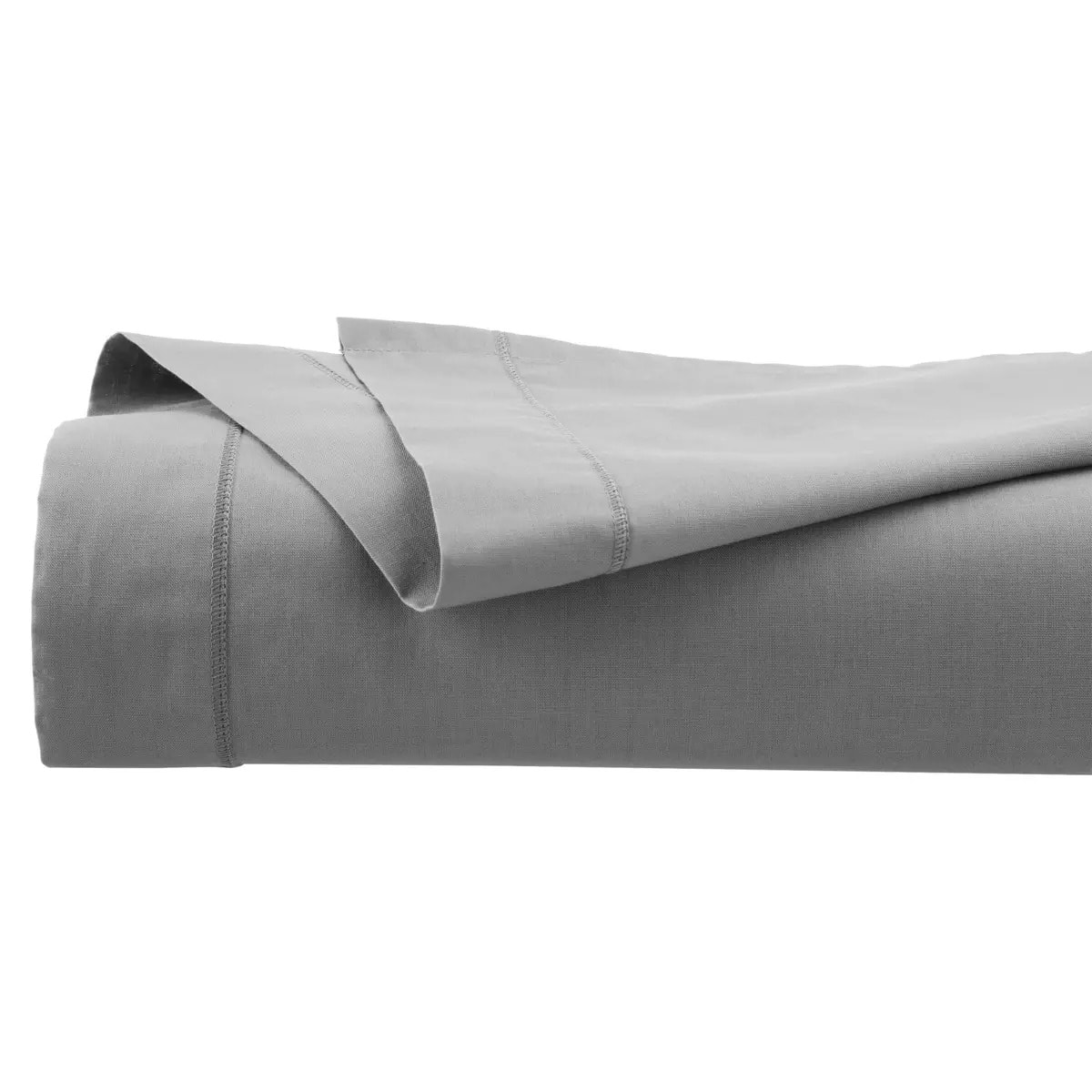 Drap plat percale gris 180x290cm