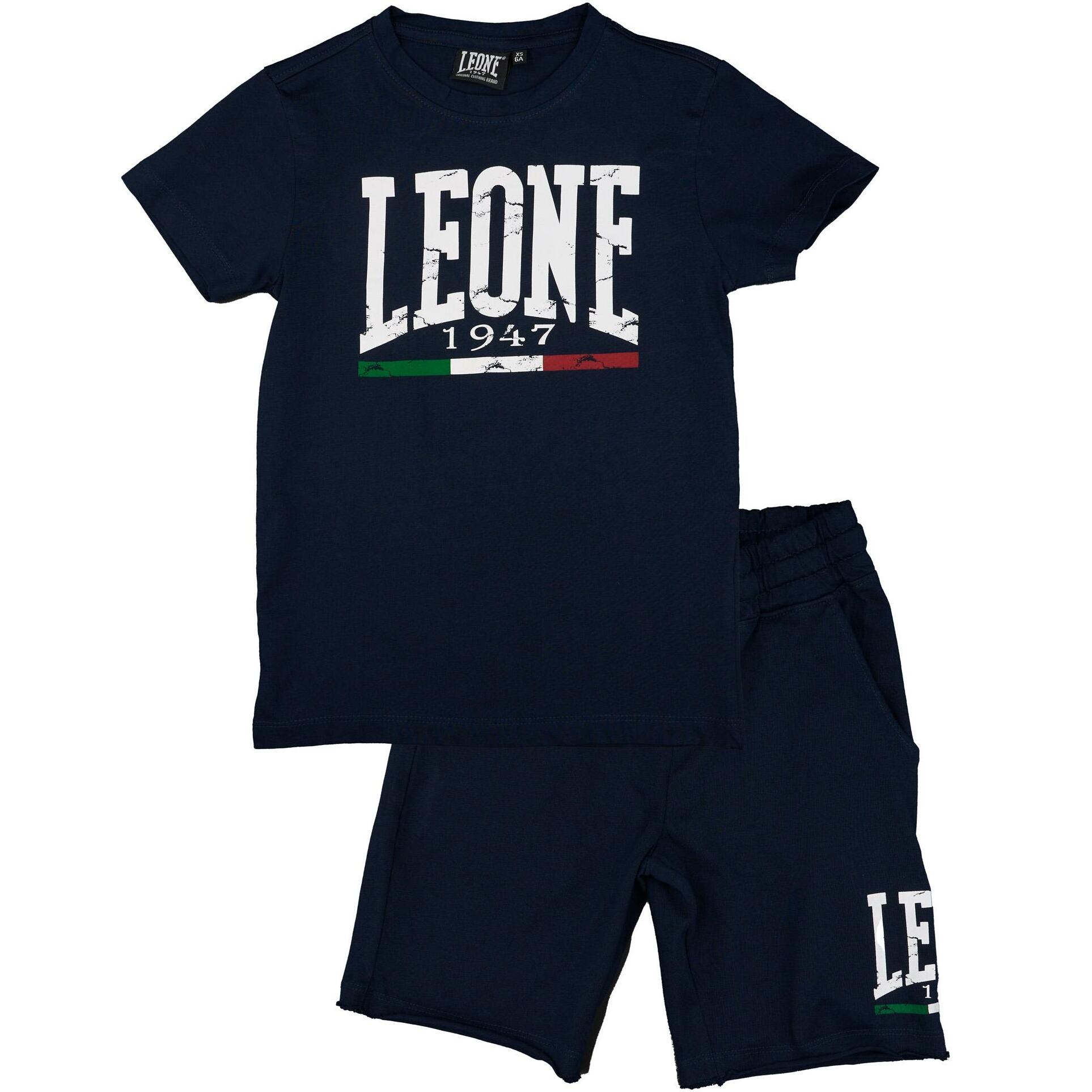 Set completo da bambino in cotone con t-shirt e pantaloncini Leone Vintage