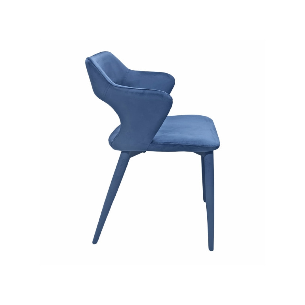 Chaise en velours avec accoudoirs bleu, gris ou camel - VALENTINA