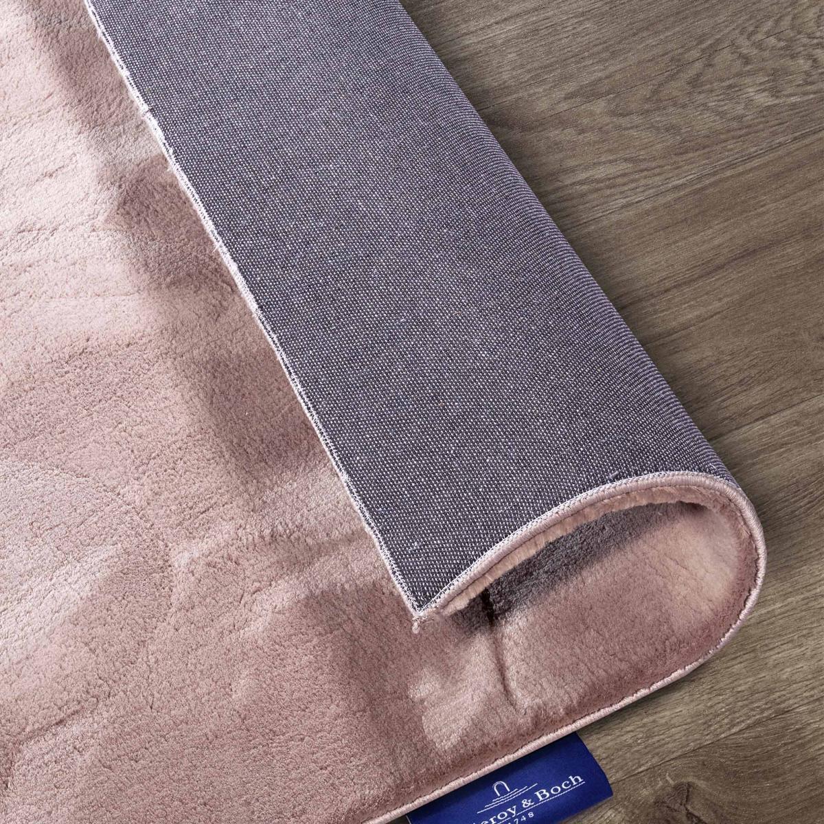 Tapis salon faux uni poils ras, tissé polyester confortable, anano