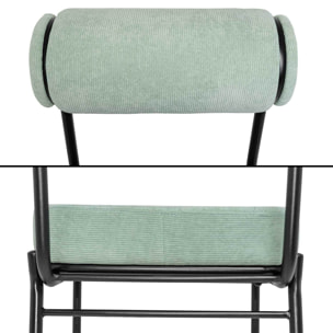 Jeju - Set di 2 sedie di design in metallo e velluto a coste