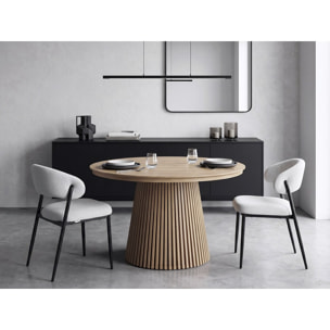 Lot de 2 chaises de salle à manger en tissu et métal "Edena" - Gris clair