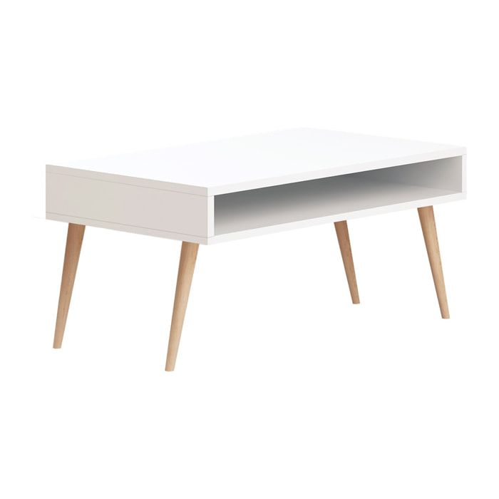 Mesa auxiliar,100% tablero de aglomerado rechapado en melamina, color blanco