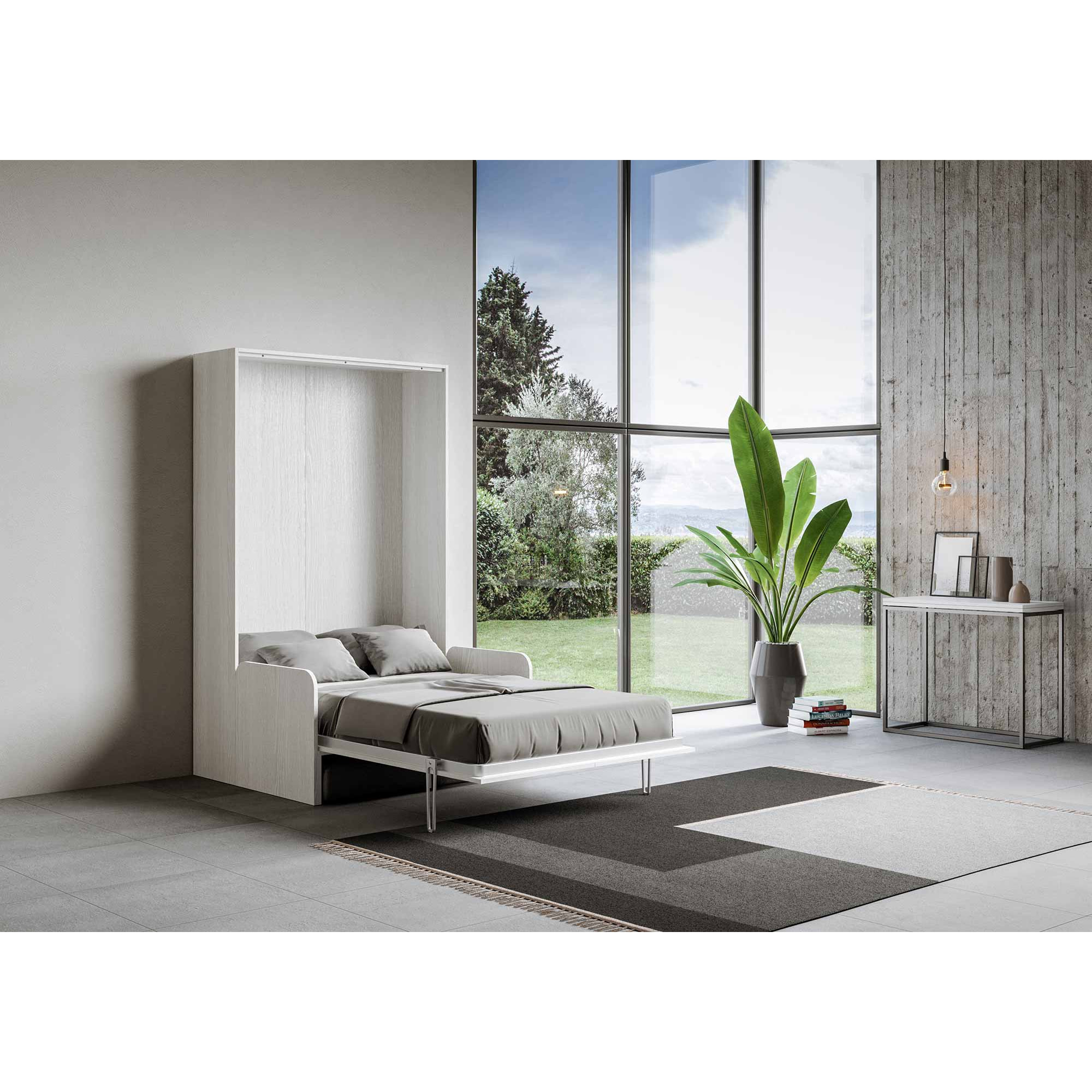 Cama abatible 120 vertical Kentaro Sofà Fresno Blanco