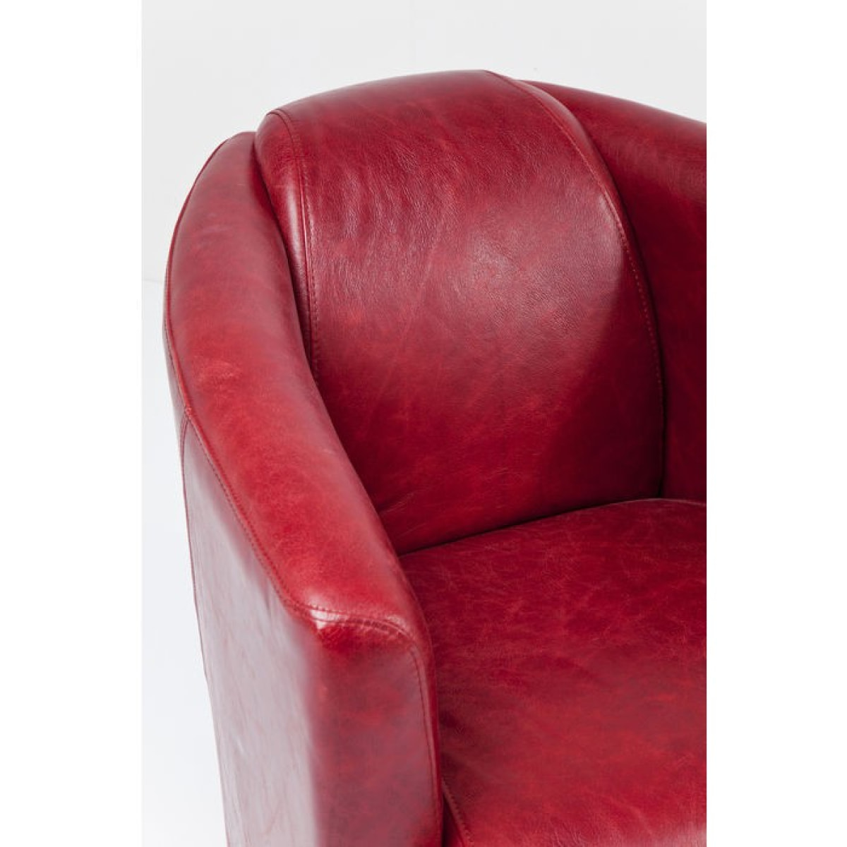 Fauteuil Cigar Lounge cuir rouge Kare Design