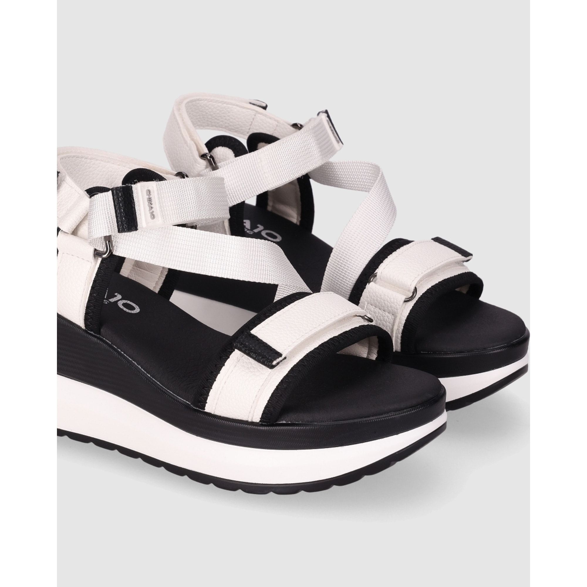 Sandalias de Tejido - Blanco - Tacón: 7 cm