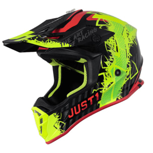 CASCO OFFROAD  J38 MASK FLUO YELLOW RED BLACK  JUST1