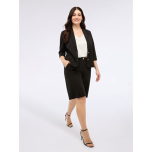 Fiorella Rubino - Pantaloni bermuda in Punto Milano - Nero