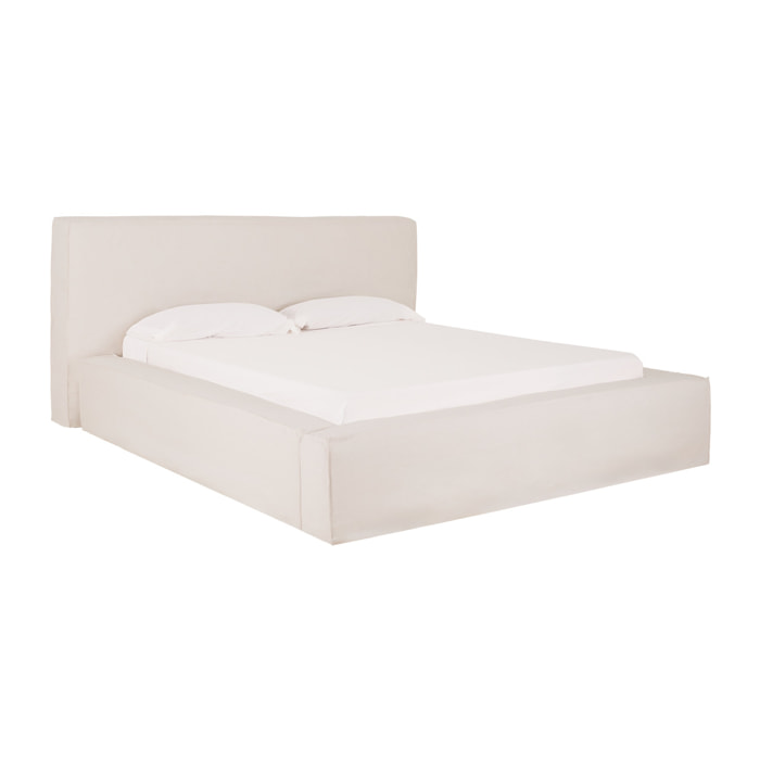 Lit déhoussable en lin blanc pour les matelas en différentes tailles