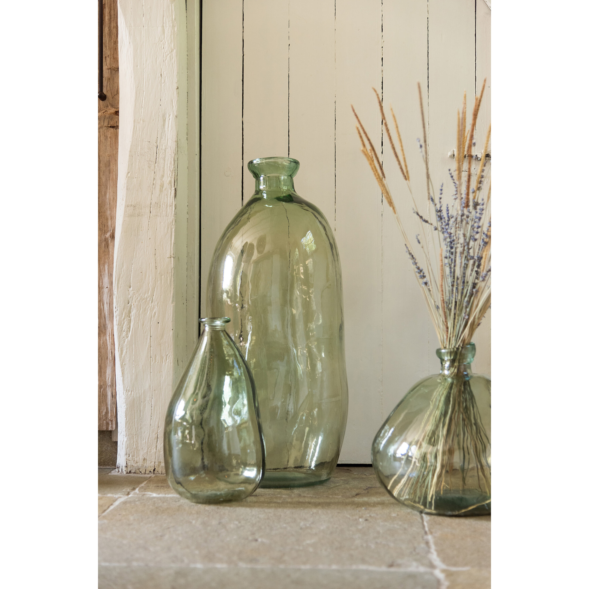 J-Line Vase Cleo Verre Vert D'eau