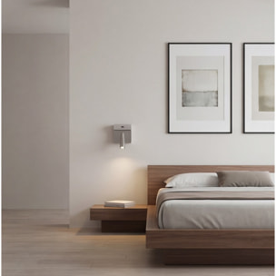 LEDS C4 Luz de lectura Gamma USB LED 3.5 Blanco cálido - 2700K ON-OFF Níquel satinado 123lm