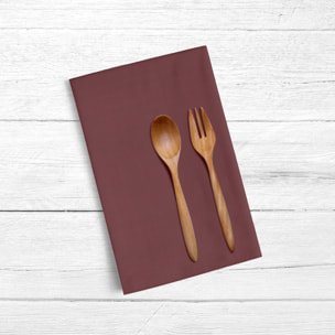 Pack de 2 torchons de cuisine 100% lin Bordeaux 45x70 cm