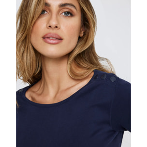 Camiseta Manga Corta Azul Marino - New Rosaleen