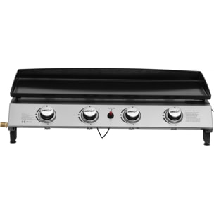 Plancha gaz 4 brûleurs "Jolly" - 10 Kw - Gris