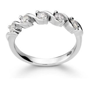 Anello Riviera in Argento 925 con Cubic Zirconia Design a Intreccio
