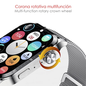 Smartwatch GT4 con schermo 1.9, corona girevole multifunzione, pressione arteriosa, ECG e notifiche. Cinturino in pelle.