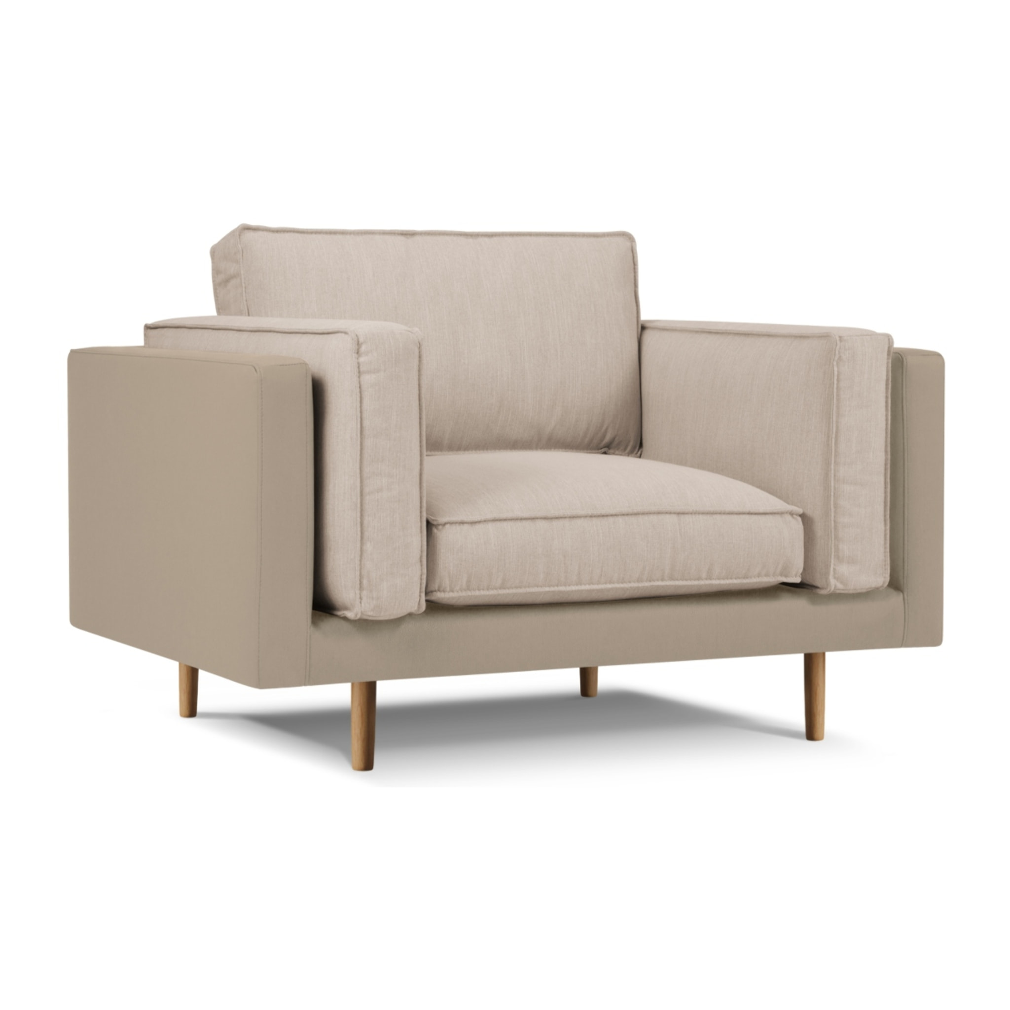 Fauteuil "Christian" imitation cuir beige,beige