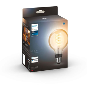 Ampoule LED connectée PHILIPS HUE White Ambiance E27 7W Globe Filament