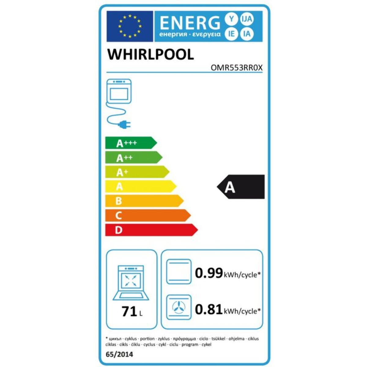 Four encastrable WHIRLPOOL OMR553RR0X