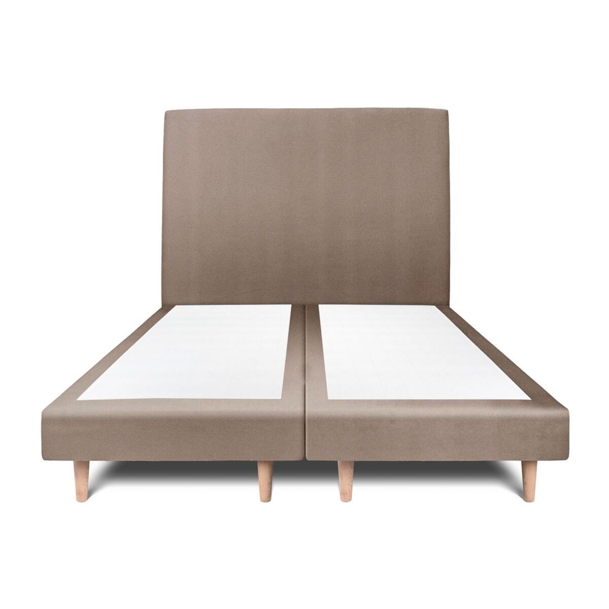 Lit avec tête de lit tapissée velours et sommier tapissier ep14