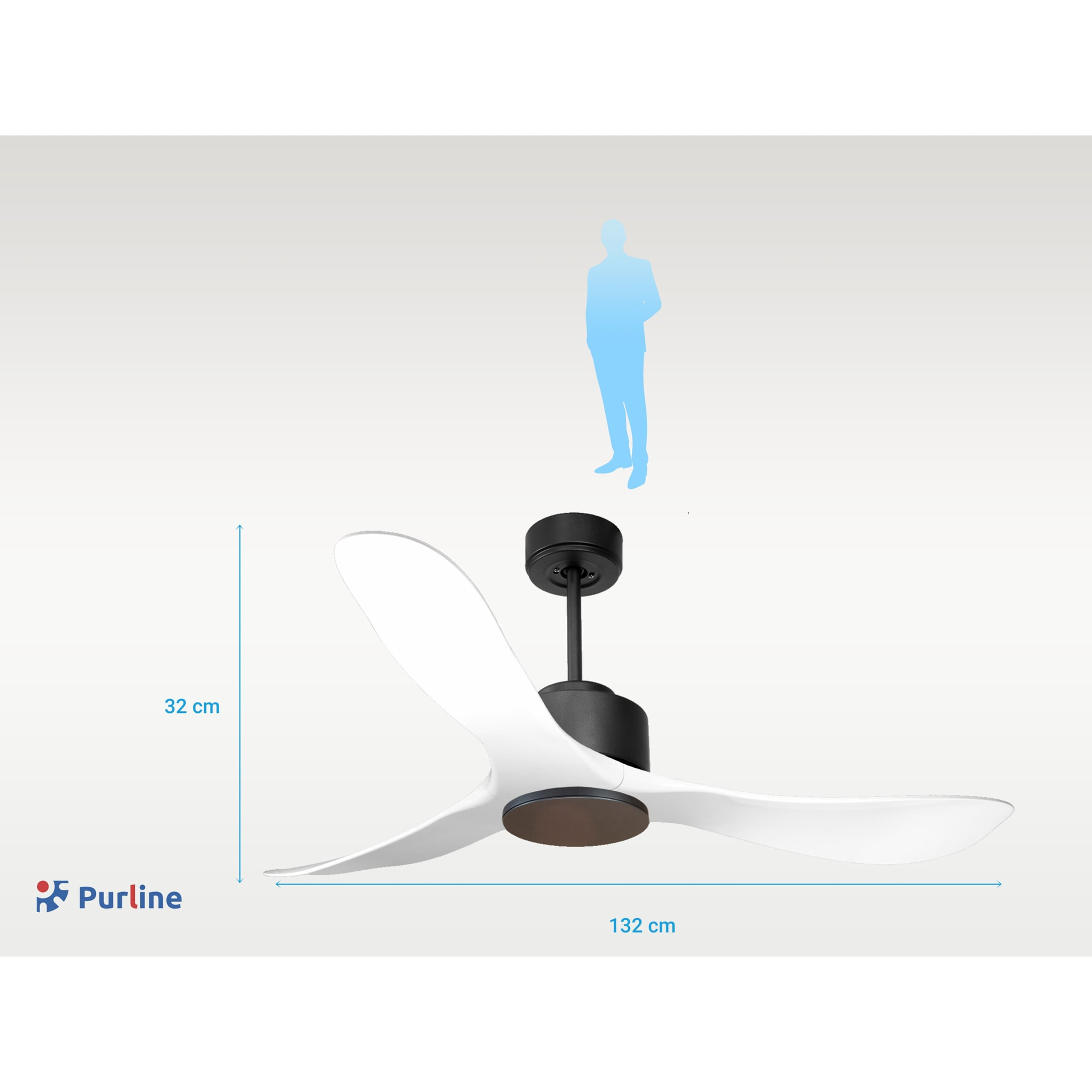 Ventilateur de plafond Wifi Moteur à courant continu Télécommande Hypersilence Mémoire Shopify Vendible (AUTOMATIQUE) 40   W Noir