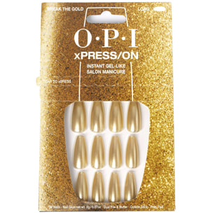 xPRESS-ON - Break the Gold - Faux ongles réutilisables, effet gel - OPI