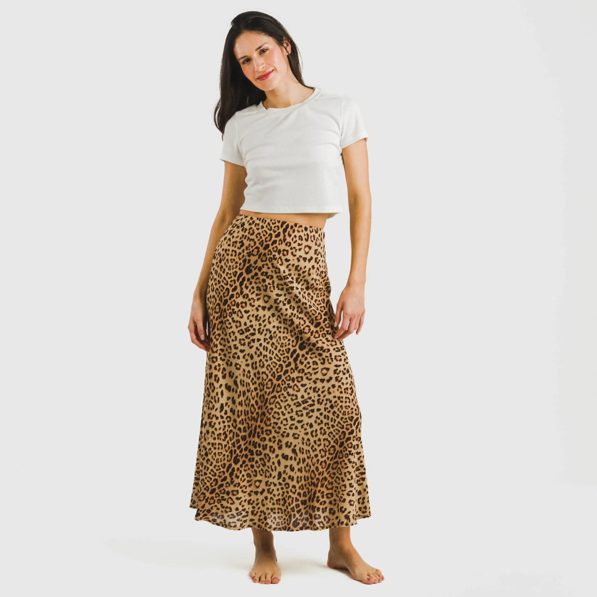 Falda midi viscosa bambula Leo